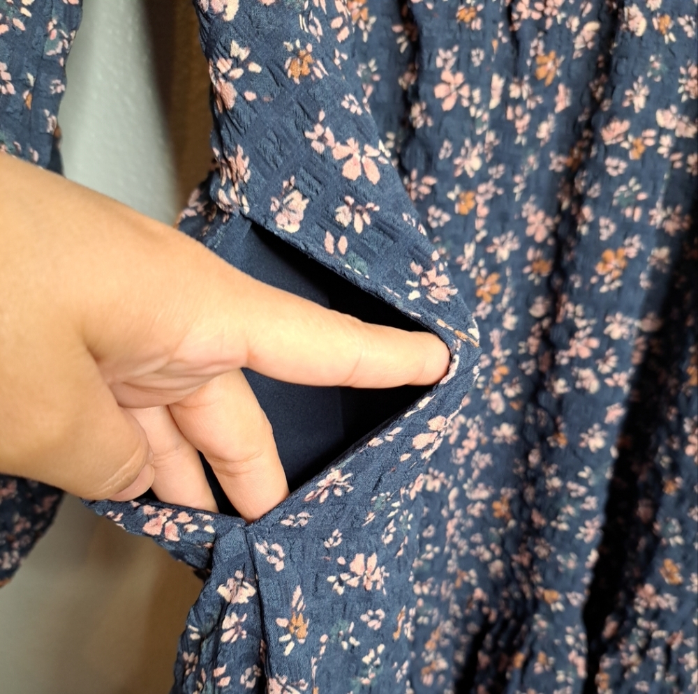 Hatch Collection The Kelsey Maternity Ruffled Dress Painted Floral Size 0 - Picture 5 of 16